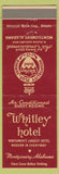Matchbook Cover - Whitley Hotel Montgomery AL