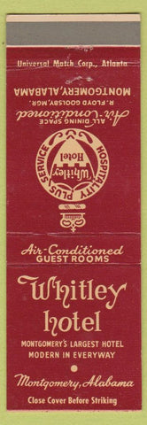 Matchbook Cover - Whitley Hotel Montgomery AL