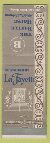 Matchbook Cover - The Battle House Mobile AL Lafayette Restaurant