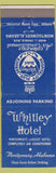 Matchbook Cover - Whitley Hotel Montgomery AL