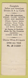 Matchbook Cover - Sam and Dorothy Picciolo Restaurant Miami Beach FL Italian