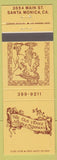 Matchbook Cover - Old Venice Noodle Company Santa Monica CA girlie