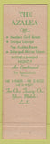 Matchbook Cover - Azalea Grill Mobile AL restaurant