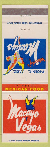 Matchbook Cover - Macayo Vegas Mexican Food Phoenix AZ