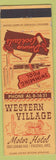 Matchbook Cover - Western Village Motor Hotel Phoenix AZ