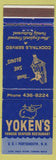 Matchbook Cover - Yoken's Seafood Restaurant Portsmouth NH