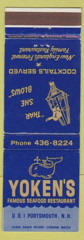 Matchbook Cover - Yoken's Seafood Restaurant Portsmouth NH