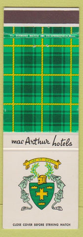 Matchbook Cover - MacArthur Hotels Biloxi MS Hot Springs Pierre SD Allicane OH