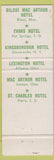Matchbook Cover - MacArthur Hotels Biloxi MS Hot Springs Pierre SD Allicane OH