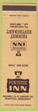 Matchbook Cover - Pontotoc Inn MS restaurant