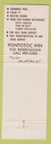 Matchbook Cover - Pontotoc Inn MS restaurant