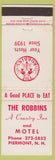 Matchbook Cover - The Robbins Country Inn Motel Piermont NH