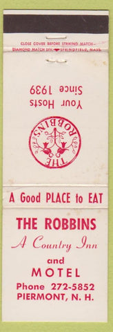 Matchbook Cover - The Robbins Country Inn Motel Piermont NH