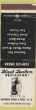 Matchbook Cover - Black Lantern Restaurant Keene Troy NH