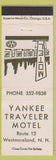 Matchbook Cover - Yankee Traveler Motel Westmoreland NH