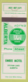 Matchbook Cover - Embee Motel Sylvan Lake AB