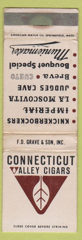 Matchbook Cover - Connecticut Valley Cigars tobacco WORN