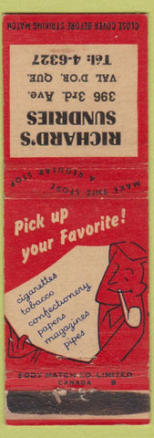 Matchbook Cover - Richard's Sundries Val D'Or QC WEAR