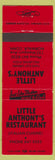 Matchbook Cover - Little Anthony's Restaurant Italian Norwalk CT