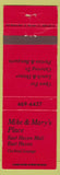 Matchbook Cover - Mike and Mary's Place East Haven CT
