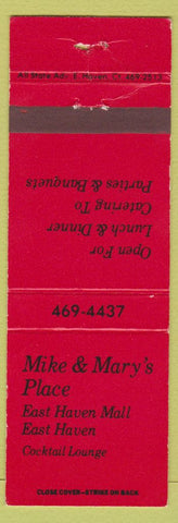 Matchbook Cover - Mike and Mary's Place East Haven CT