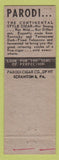 Matchbook Cover - Parodi Cigars tobacco