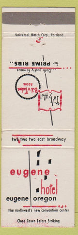 Matchbook Cover - Eugene Hotel Eugene OR