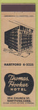 Matchbook Cover - Thomas Hooker Hotel Hartford CT