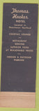 Matchbook Cover - Thomas Hooker Hotel Hartford CT