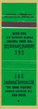 Matchbook Cover - G and G Janitorial Prince George BC green