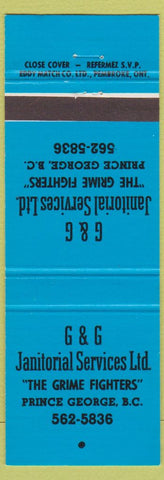 Matchbook Cover - G and G Janitorial Prince George BC blue