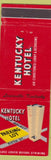 Matchbook Cover - Kentucky Hotel Louisville KY
