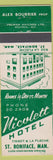 Matchbook Cover - Nicolette Hotel St Boniface MB
