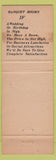 Matchbook Cover - St Regis Hotel Winnipeg MB
