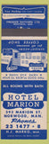 Matchbook Cover - Hotel Marion Norwood MB