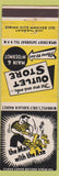 Matchbook Cover - Outlet Store Variety Winnipeg MB