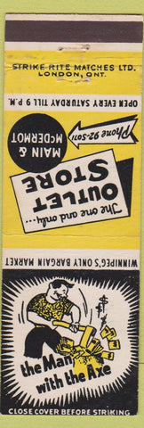 Matchbook Cover - Outlet Store Variety Winnipeg MB