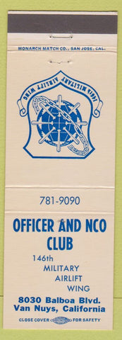 Matchbook Cover - Officer and NCO Club Van Nuys CA military