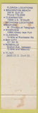 Matchbook Cover - Harbor House Bradenton Clearwater FL Flint Bay City MI STAIN