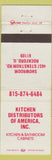 Matchbook Cover - Kitchen Distributors of America Rockford IL
