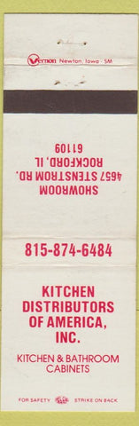 Matchbook Cover - Kitchen Distributors of America Rockford IL