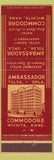 Matchbook Cover - Ambassador Hotel Tulsa OK Wichita KS