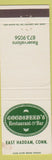 Matchbook Cover - Goodspeed's Restaurant East Haddam CT WEAR