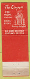 Matchbook Cover - Congress Hotel Portland OR #1