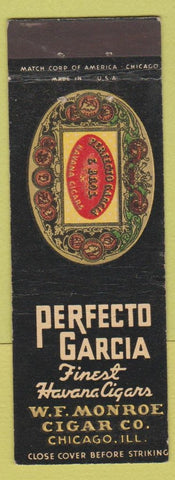 Matchbook Cover - Perfecto Cigars Chicago IL WF Monroe Cigars tobacco