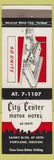 Matchbook Cover - City Center Motor Hotel Portland OR