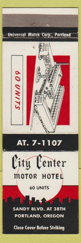 Matchbook Cover - City Center Motor Hotel Portland OR