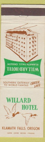 Matchbook Cover - Willard Hotel Klamath Falls OR