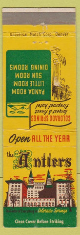 Matchbook Cover - Antlers Hotel Colorado Springs Colorado