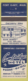 Matchbook Cover - Cambridge Hotel Fort Gary MB